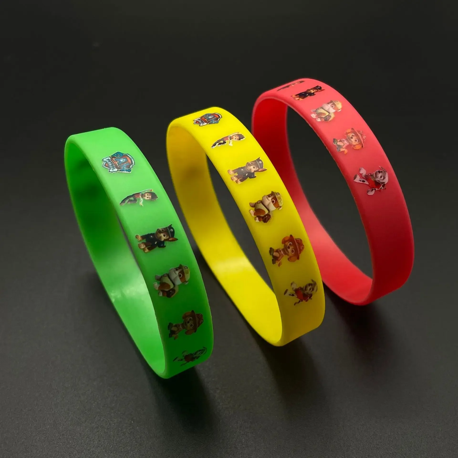 Paw Patrol Luminous Bracelet Children\'s Toy Cartoon Puppy Silicone Bracelet DIY Jewelry Decoration Christmas Party Toys Gift