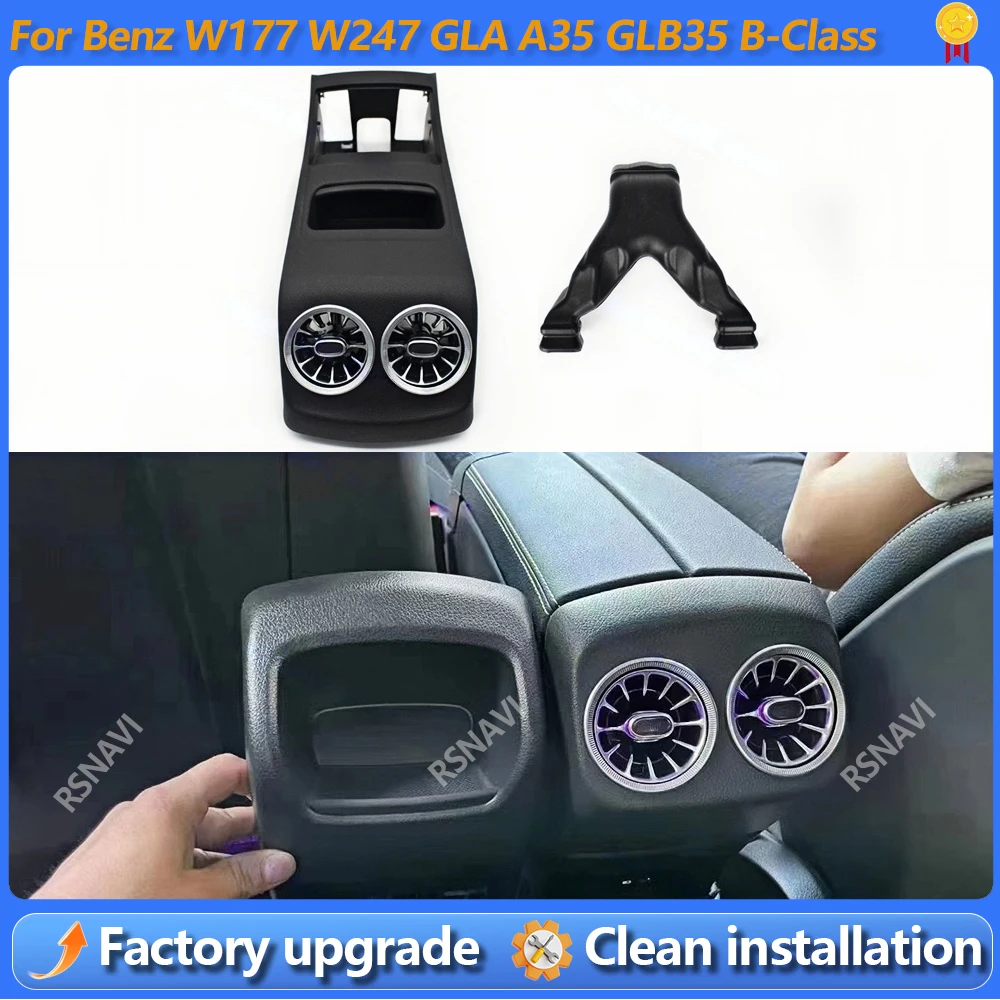 Car Rear Air Conditioning Vents For Mercedes Benz W177 X247 GLB35 CLA GLA A35 B Class Rear Seat Air Turbine Outlet Nozzle Refit