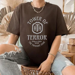 Vintage Tower of Terror T Shirt Tower Hotel Tshirt Studios Retro Shirt WDW Shirts Women Fashion Summer Causal Short Sleeved Top