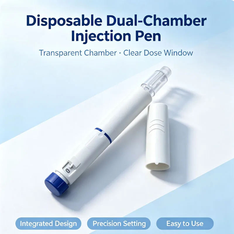 Double‑Chamber Rotation Press Syringe Pen  1/3/5 Size Sterile Injection Tool with Practical Visible Dose Setting Window