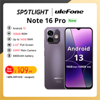 Ulefone Note 16 Pro Smartphone 16GB RAM +128GB ROM Android 13 Phone 50MP 6.52 inch  Global Version