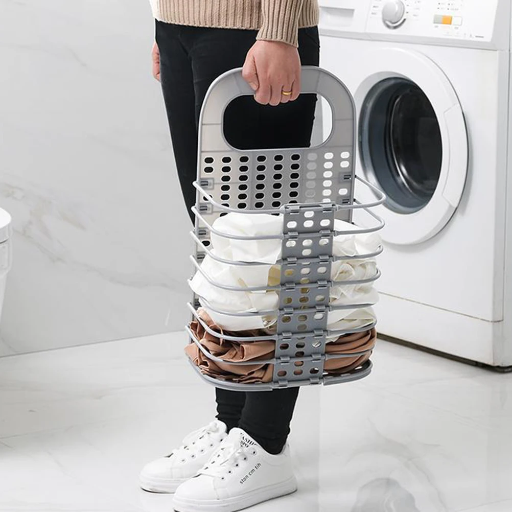 

2 Pcs Collapsible Laundry Basket Storage Baskets Foldable Dirty Clothes Stand Hamper Household