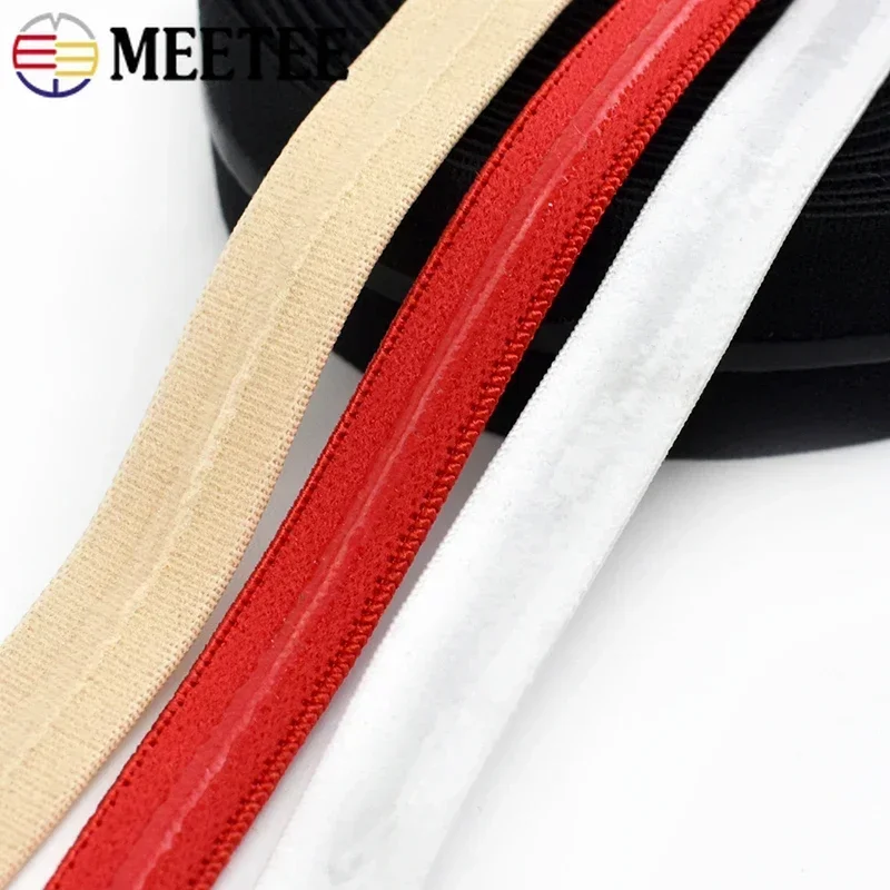 5/10/20M Meetee 8-25mm Silicone Elastic Band for Underwear Non-slip Ribbon Garment Rubber Webbing Tapes DIY Sewing Accessories