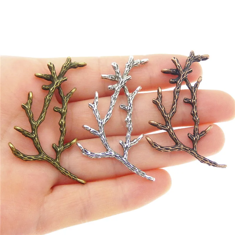 

15PCS Vintage Color Mixed Tree Branch Charms Necklace Pendant Connector Jewelry Findings Branches Accessories Wholesale