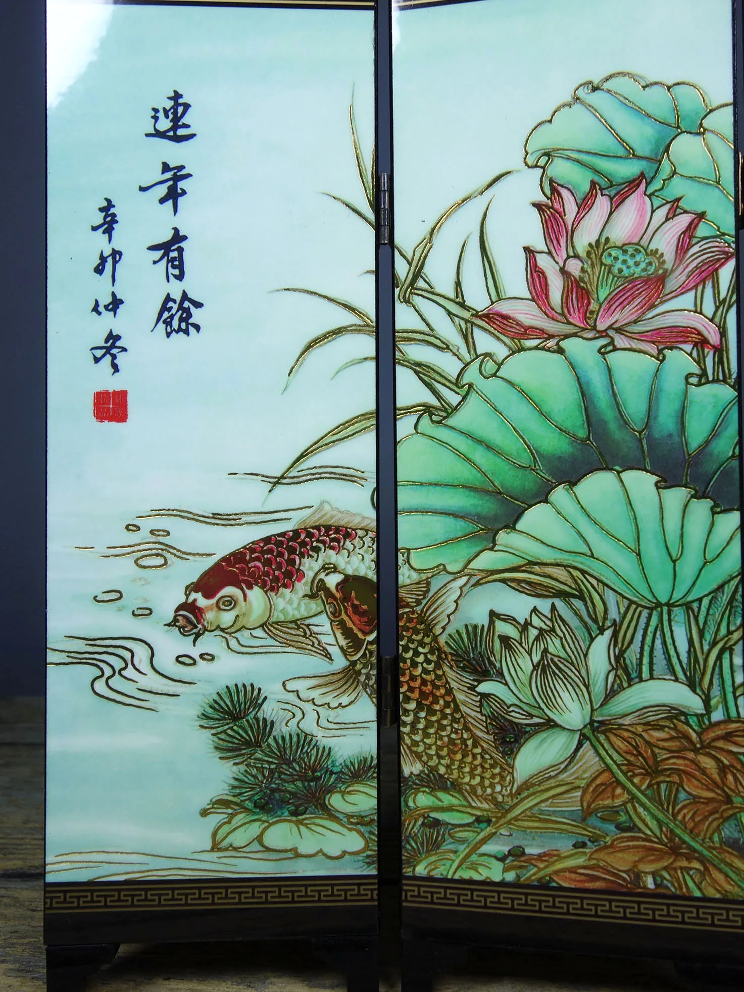 Chinese arts and crafts lacquer six screens on the table for more than years home desktop decoration