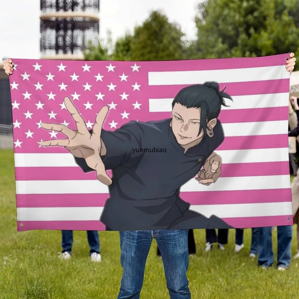 Image of J-Jujutsu Kaisen Maßgefertigte Flaggen für Schlafzimmer Dekorative Wohnaccessoires Friseursalon Außendekoration Gartenflagge Wandteppich