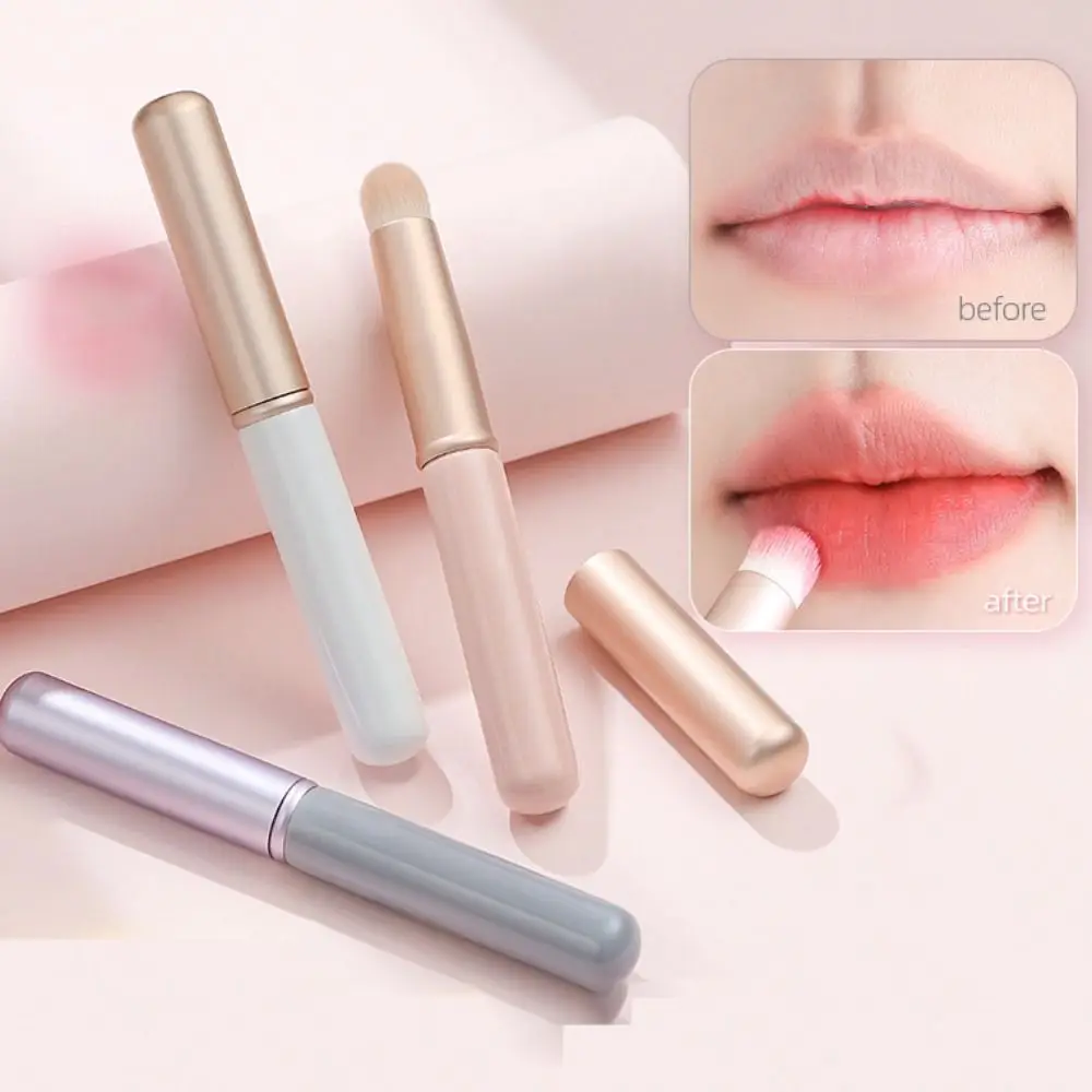 Portable With Cap Lip Brush Makeup Tool Lip Accessory Mini Lipstick 3 Color Concealer Smudge Brush Women Beauty