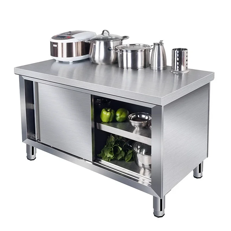 Stainless steel stove, cabinet, cabinet integrated frame, kitchen stainless steel operation countertop, double single pass, vege