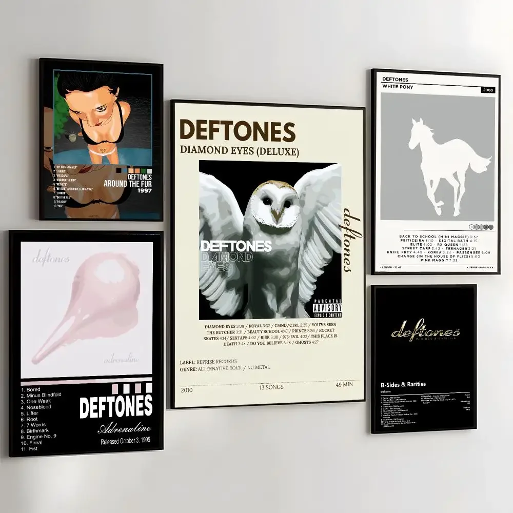 Themed Wall Art D-Deftones Painting Calligraphy Self Adhesive Wall Art Waterproof Print For Bedroom Hallway Home Decor