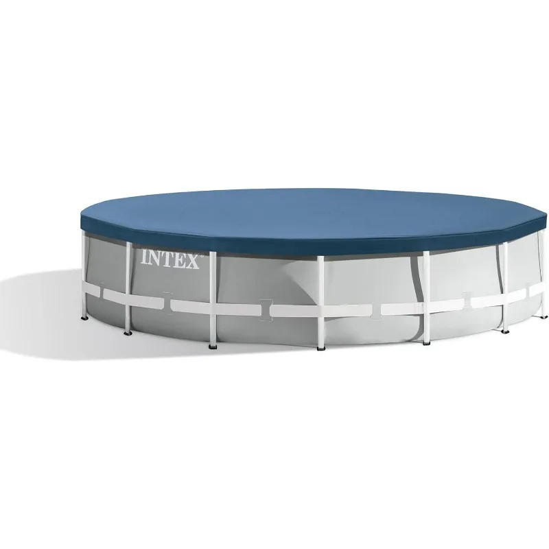 Piscina Elevada Intex 26723EH de 15 Pies x 42 Pulgadas con Marco Prismático, Cubierta Protectora, Escalera y 120 Voltios