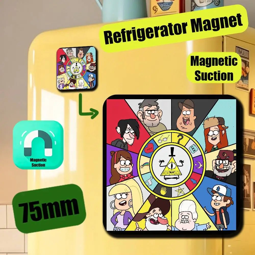 For Gravity Falls Giffany Dipper Bill Cipher Refrigerator Magnets Metal Icebox Cabinet Custom Fridge Magnetic Decoration Gift