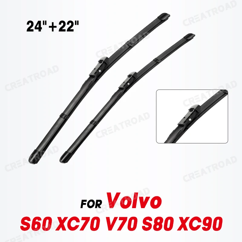  Wiper LHD Front Wiper Blades For Volvo S60 XC70 V70 S80 XC90 Windshield Windscreen Clean Window Car Rain Brushes 24\