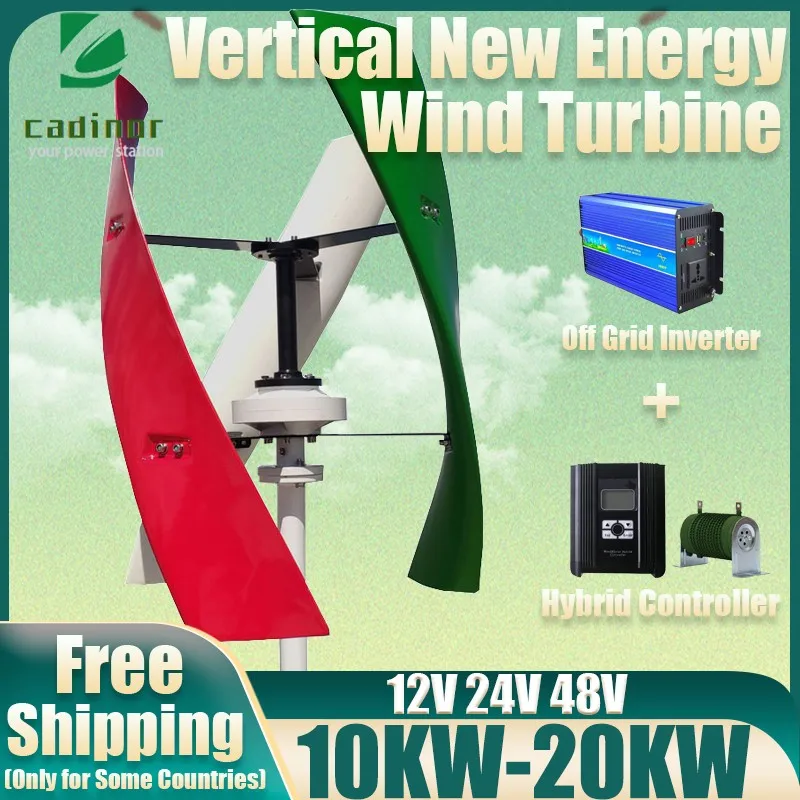 

10KW 15KW 20KW Vertical Axis Windmill 12V 24v 48v Wind Turbine 3Blades Permanent Maglev Generator With Hybrid Controller