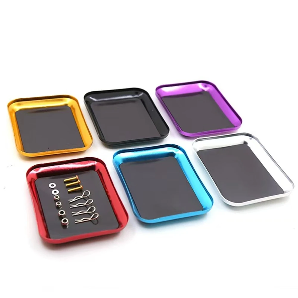 Liga de alumínio bandeja parafuso magnético placa rc ferramenta reparo para avião carro barco rastreador axial scx10 d90 d110 modelo