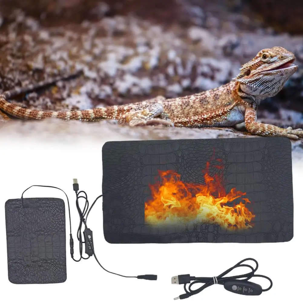 Durable Comfortable Waterproof Non-slip Electric Faux Leather Warm Reptile Heating Mat Reptile Heating Pad Anti-freeze