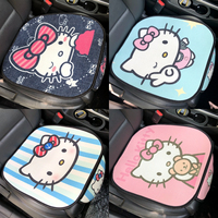 Cartoon Single Linen Car Cushion Summer All Season Universal Car Seat Cushion Cute Front Seat Cool Pad Women's Seat Cover