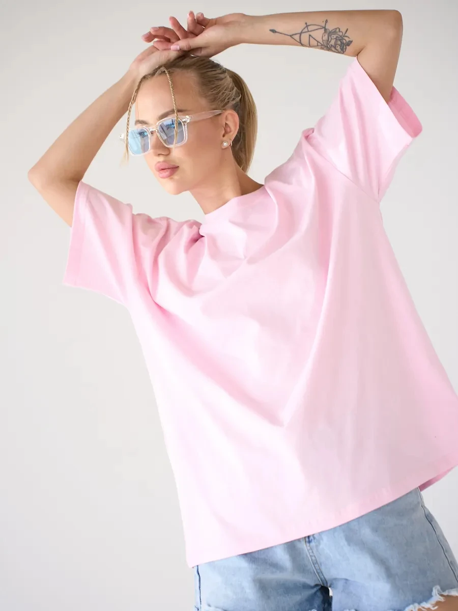 2026 Summer Women's Cotton Solid Color T-Shirt: Sweat-wicking, Breathable, Stylish, and Versatile Streetwear Oversized