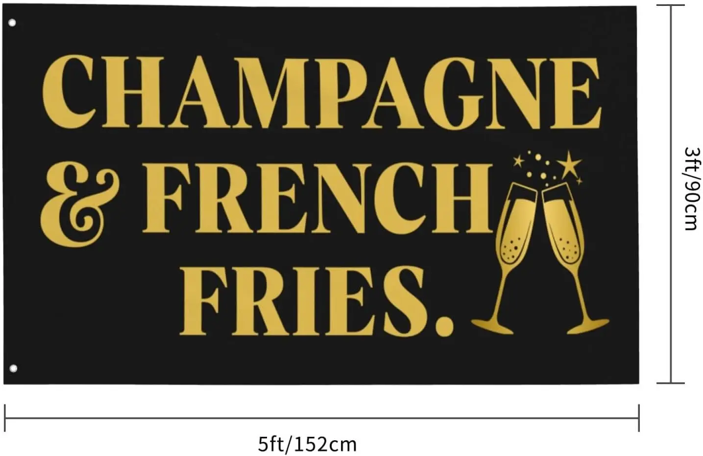 Flagicts 100% Polyester Champagne And French Fries Flags