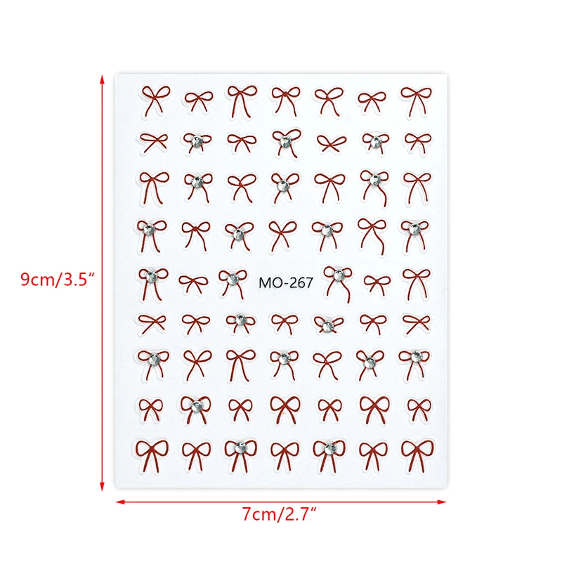 1PCS Black White Ribbon Fashion Cartoon Nail Decals DIY Accessories for Manicure 3D Japanese Mini Bow Nail Art Stickers