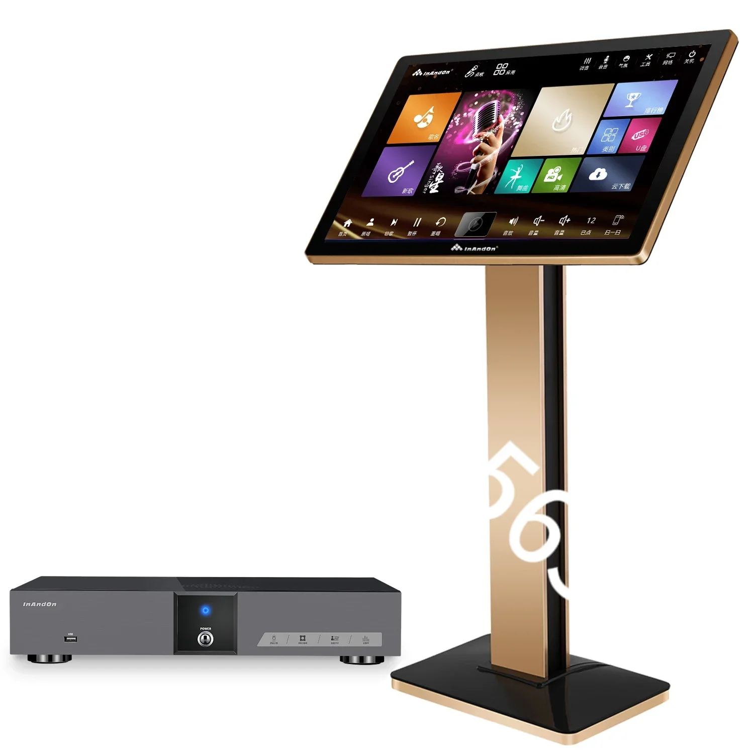 

InAndOn KV-V5 MAX Online Movie Smart Song-Selection KTV Karaoke System Machine 21.5 " Touch Screen 4TB HDD Karaoke Player