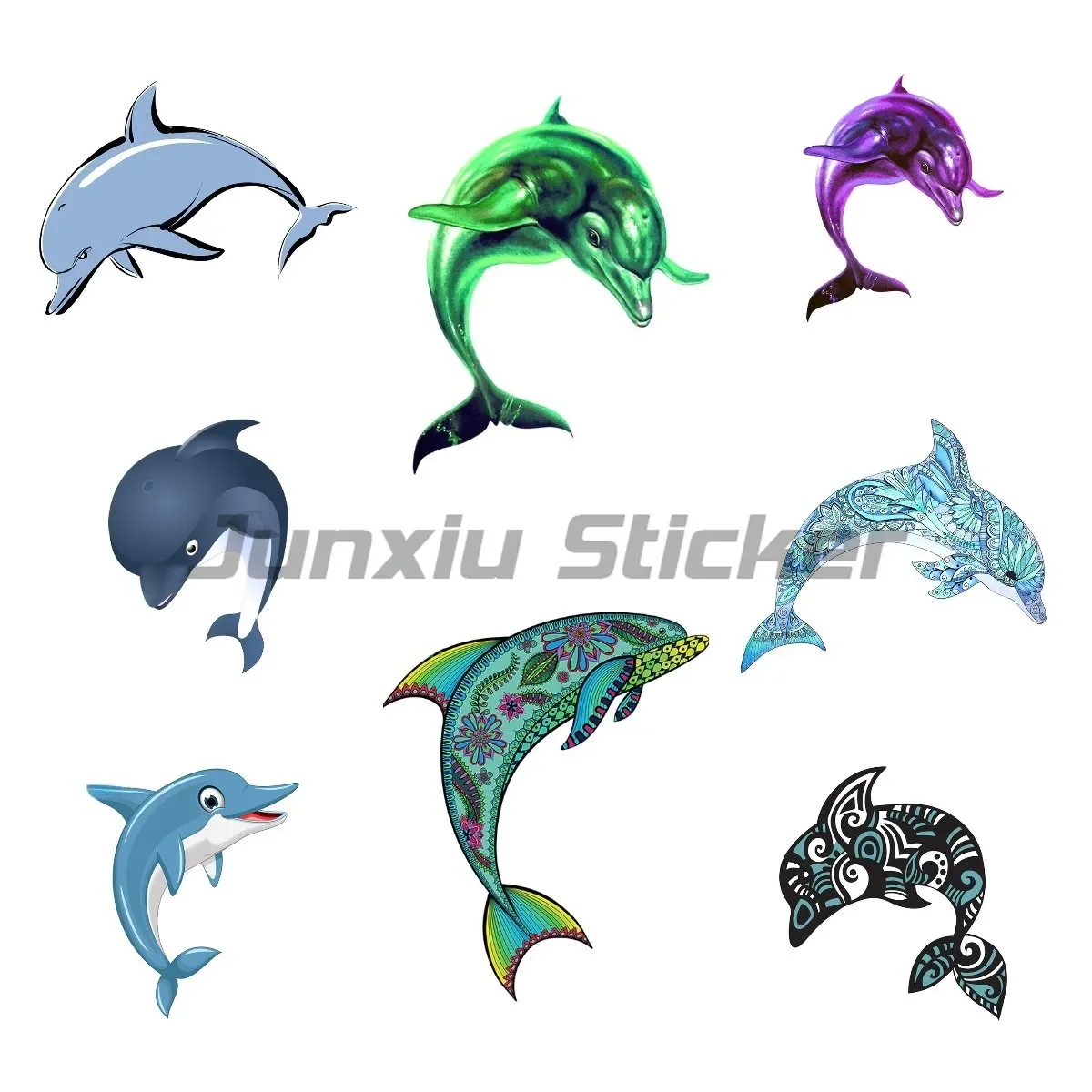 

Dolphin Motorcycle Car Stickers DIY Anime Body for Car 3D Waterproof Vinyl Car Wrap Window Decoration
