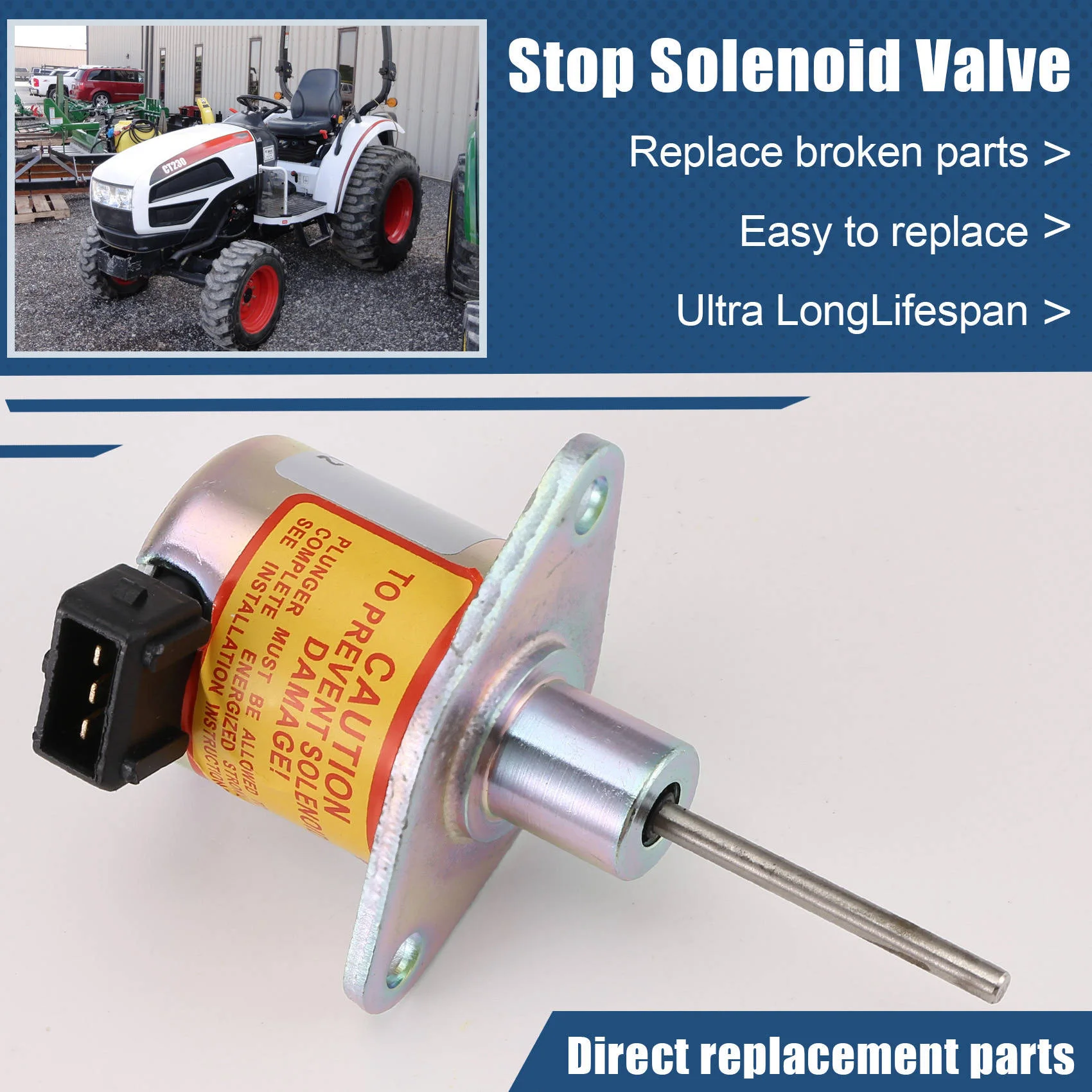 

Tractors Stop Solenoid 7002157 6697653 For Bobcat CT122 CT230 CT235 CT440 Compact Tractor