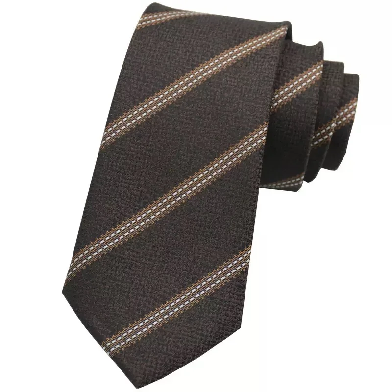 A Handmade Unisex Coffee Brown Striped Hand-Tied Tie, Classic, Versatile, a Must-Have for the Back-To-School Season, Multi-Color Hand-Tied Tie Can Be Worn with Uniforms and Can Be Given as Gifts