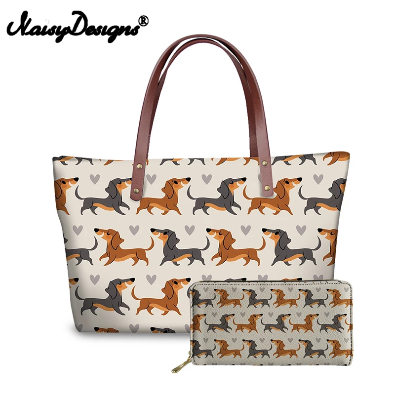 

Noisydesigns Dachshund Dogs Prints Women Handbags Purse Sets Totes for Girls Laides Bolsa Feminina Trendy Femininas Dropshipping