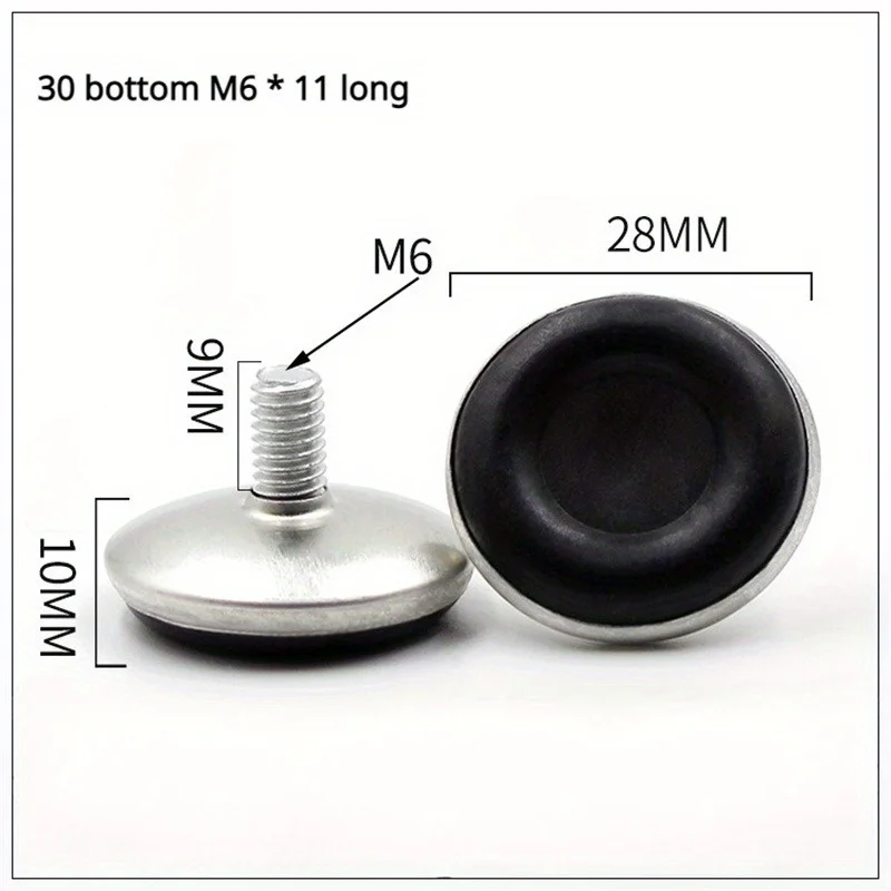 32PCS 30 Bottom M6 Adjustable Screw Furniture Legs Display Cabinet Foot Pad Sofa Table Foot Pad Rack Screw Pad Support Foot