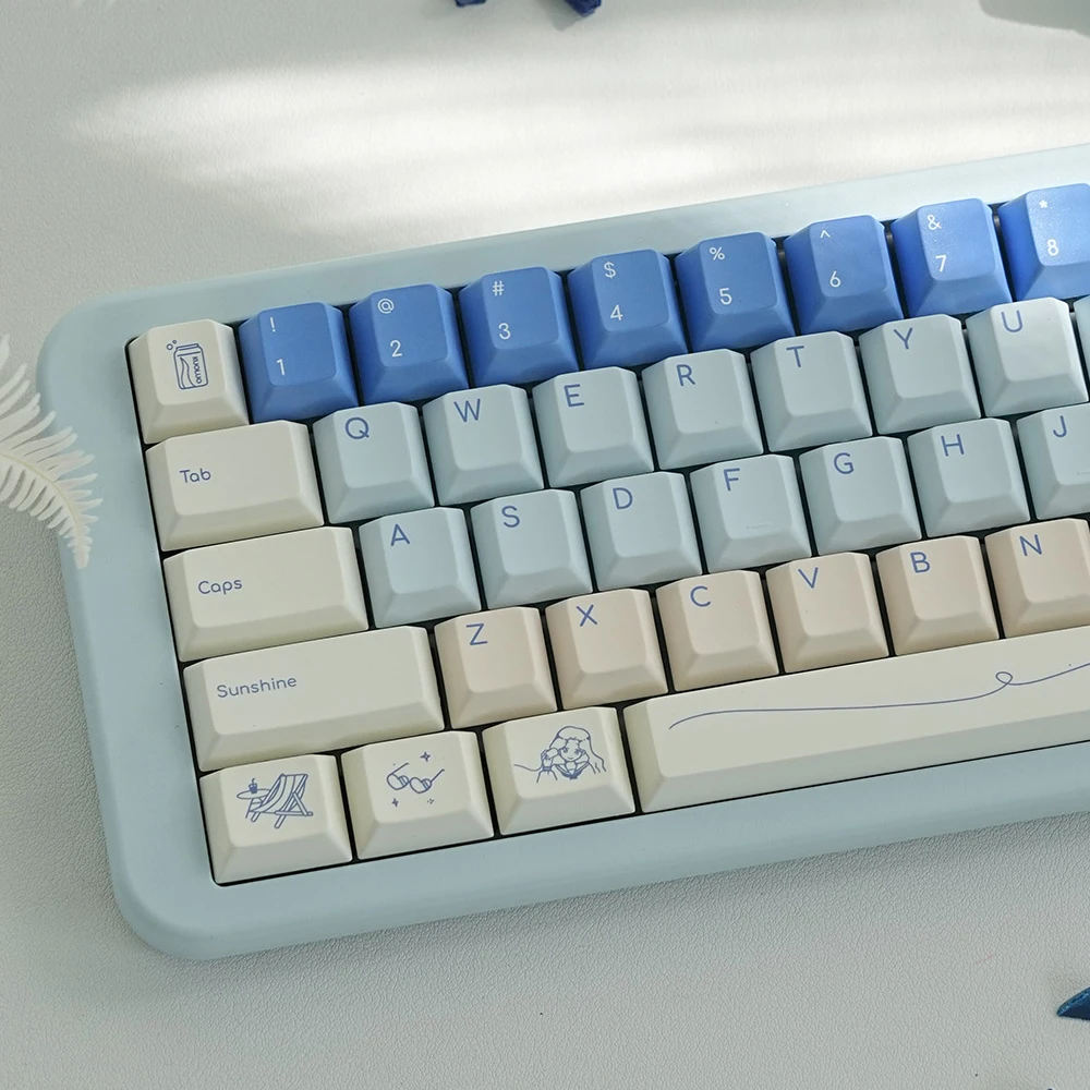 Original Holiday Keycaps Set PBT Five-sided thermal sublimation Macaron Customized MX Switches for Keyboard Keycaps