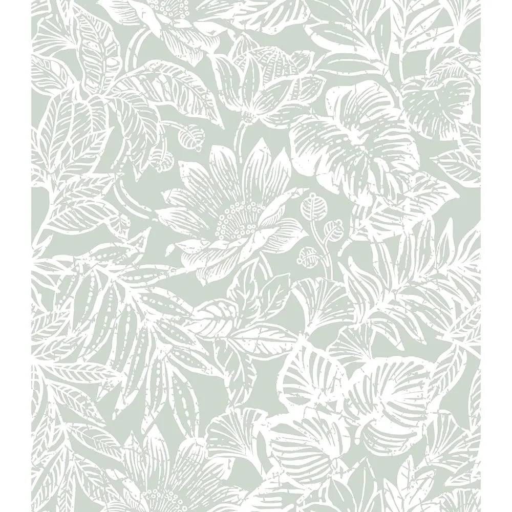 

197""×17.3"" Wallpaper Peel And Sti Green Removable Self Adhesive Contact Paper Tropical Leaf Floral Wall Paper Bathroom
