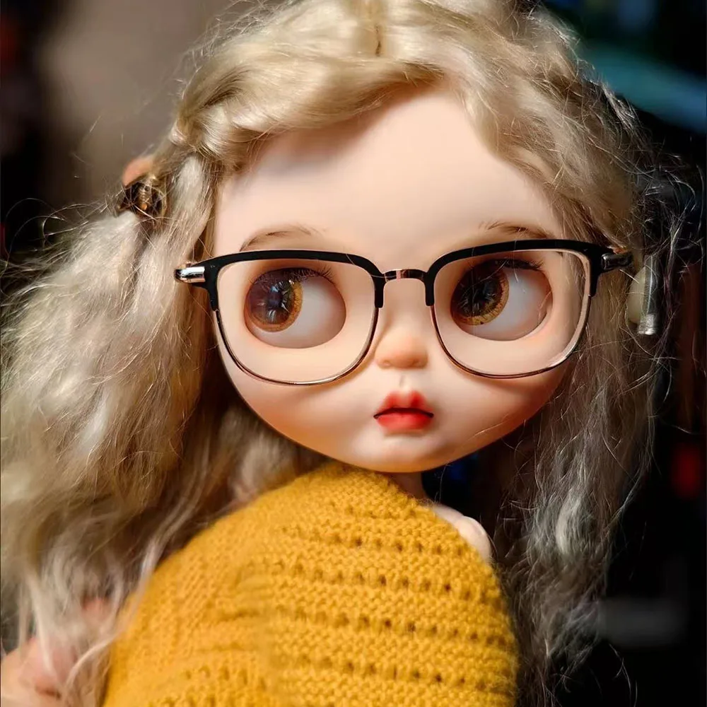 1/6 دمية بليث ملحقات النظارات المعدنية دمية التصوير الدعائم 8.5 سنتيمتر