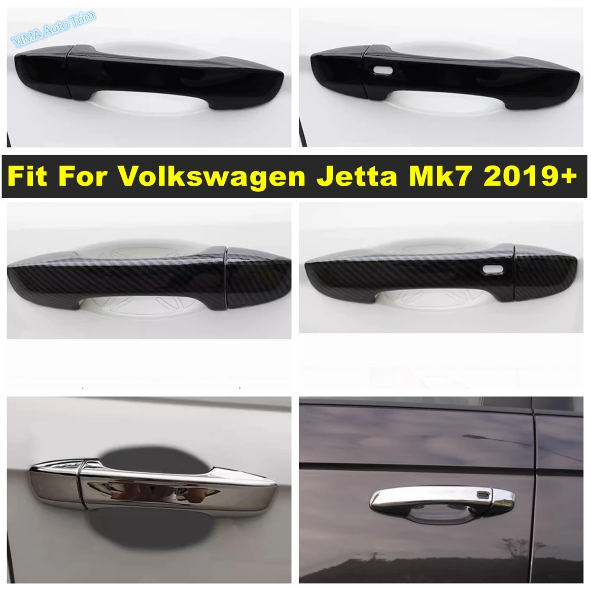 

Outside Car Exterior Door Pull Doorknob Handle Bowl Decoration Cover Trim Accessories Fit For Volkswagen Jetta Mk7 2019 - 2022