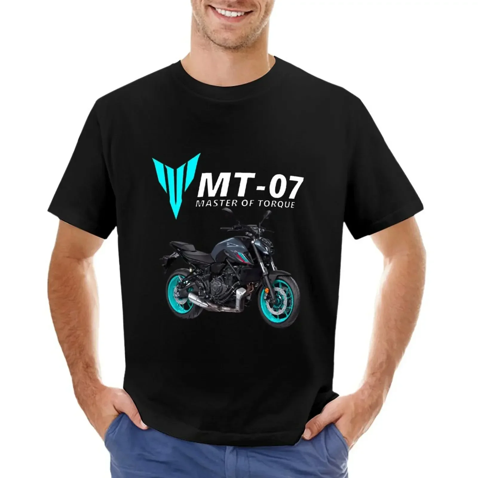 MT-07 Motorcycle T-shirt blacks plain kawaii clothes men t shirts