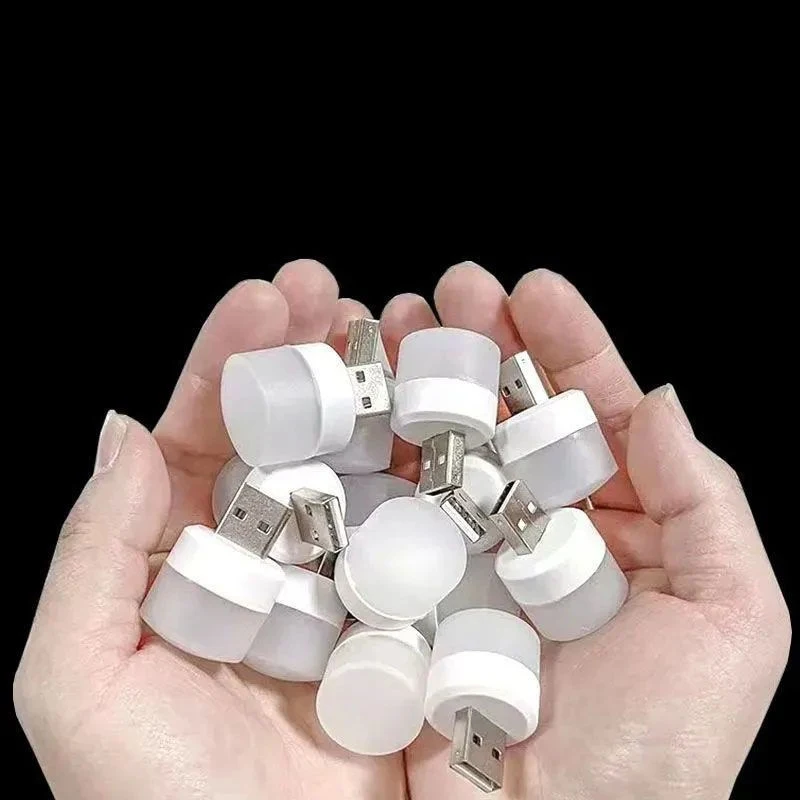 1-10Pcs Mini USB Night Light LED Night Lamps White Eye Protection for Book Reading Portable Computer Mobile Power Charging