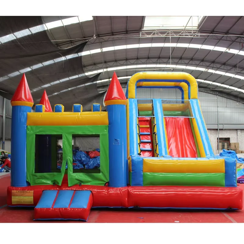 Commercial Pvc Inflatable Castle Water Slide Indoor/Outdoor Playground House Games Bouncy House With Blower Model Product Kids