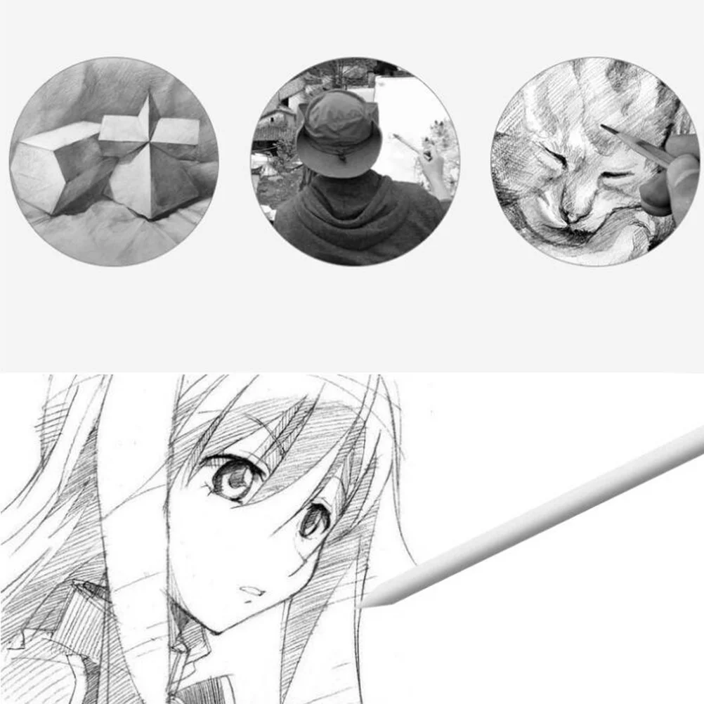 15pcs Sketch Correction Pen Set Light Grey Bag Blending Stumps For Pencil Charcoal Pastel Art Drawing Stump Pencil Sandpaper