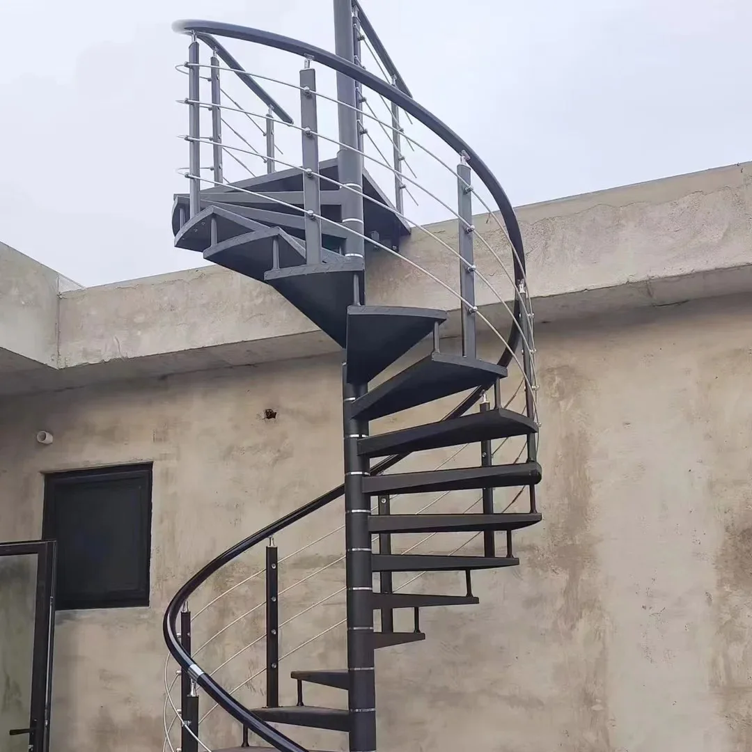 Customization Modern Design Galvanized Steel Spiral Staircase Durable Outdoor Metal Indoor Usage for House and Apartment