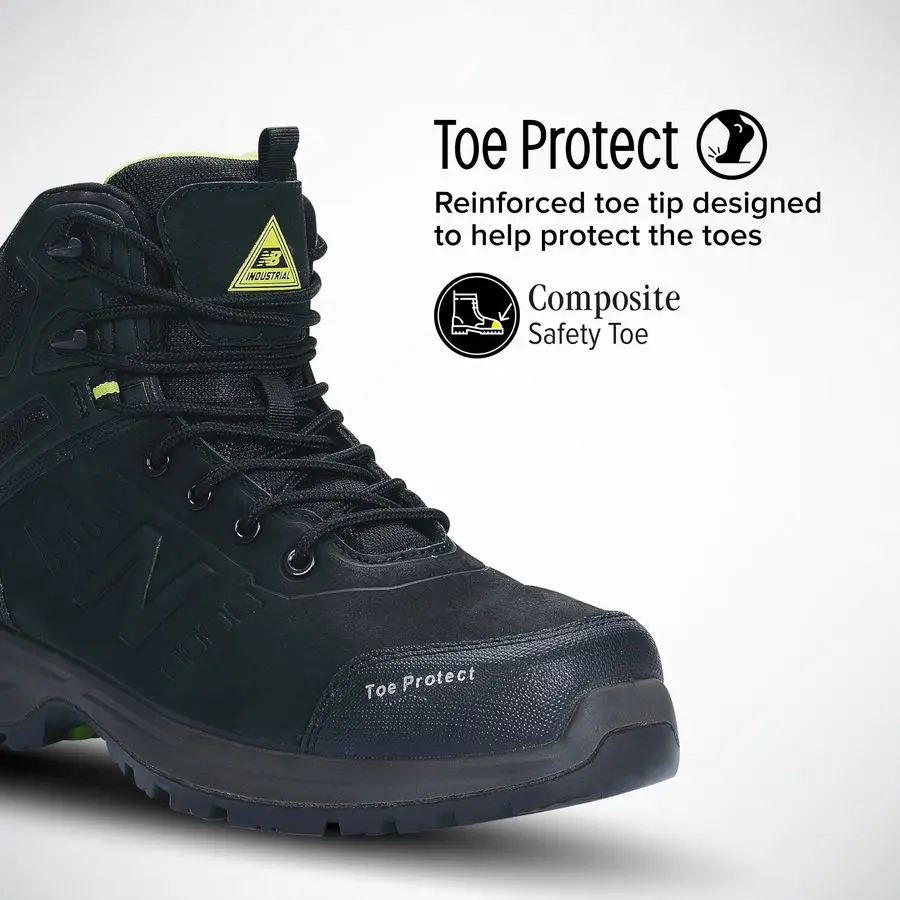 Balance Calibre Composite Toe Work Boots for Men EH, PR, NonSlip Leather Safety Shoes for Industrial amp Construction