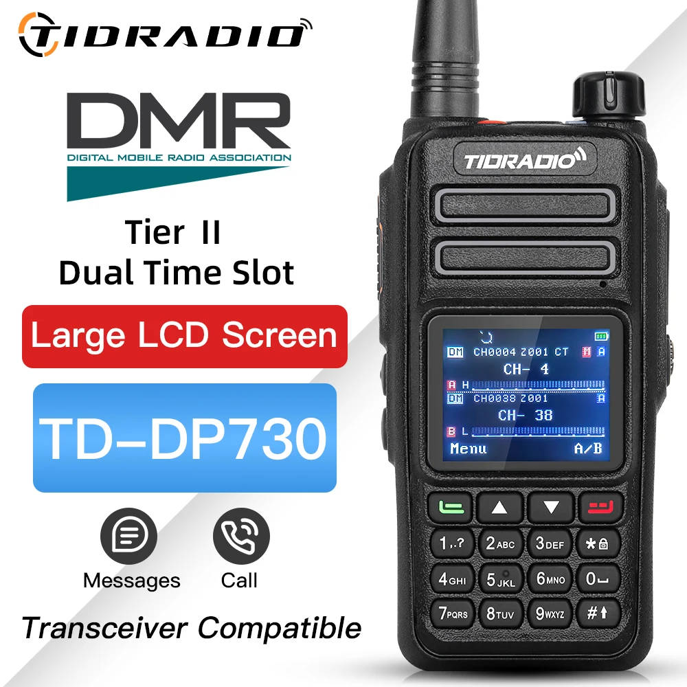 

TIDRADIO TD DP730 Walkie Talkie DMR Radio Dual Band Dual Time Slot Digital Radio Tier II Portable Two Way Radio VHF UHF GPS 10W