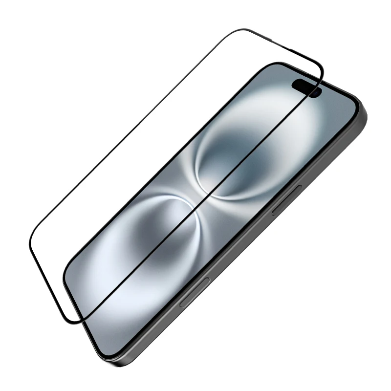 NILLKIN Vidrio antiexplosión para iPhone 16/16 Plus/16 Pro/16 Pro Max, protección de bordes de cobertura total 9H, ultrafino y sin burbujas