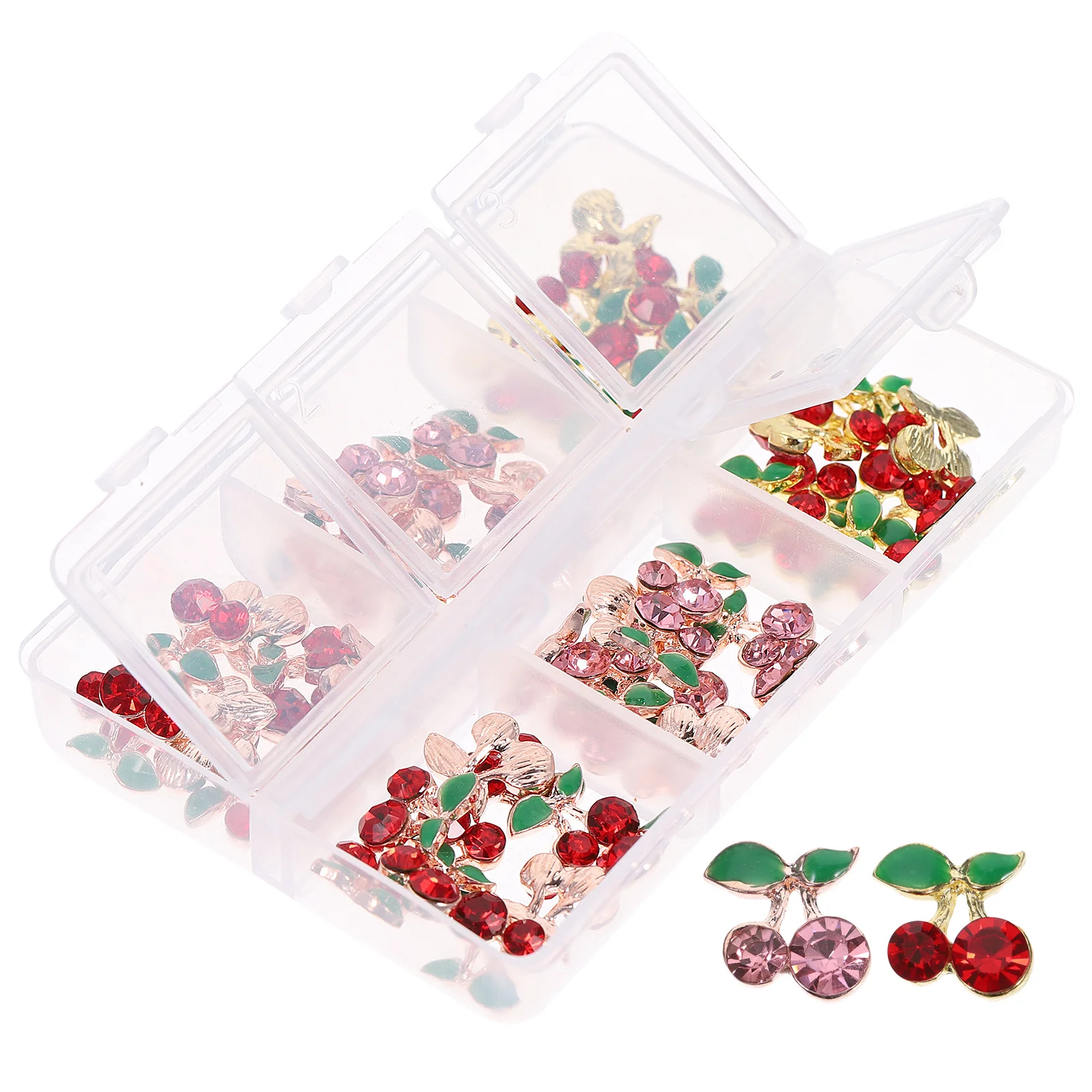 

60pcs Water Drill Nail Art Decorations Cherry Rhinestones For Diy Nail Supplies Studs Charms Gems Manicure Accessory