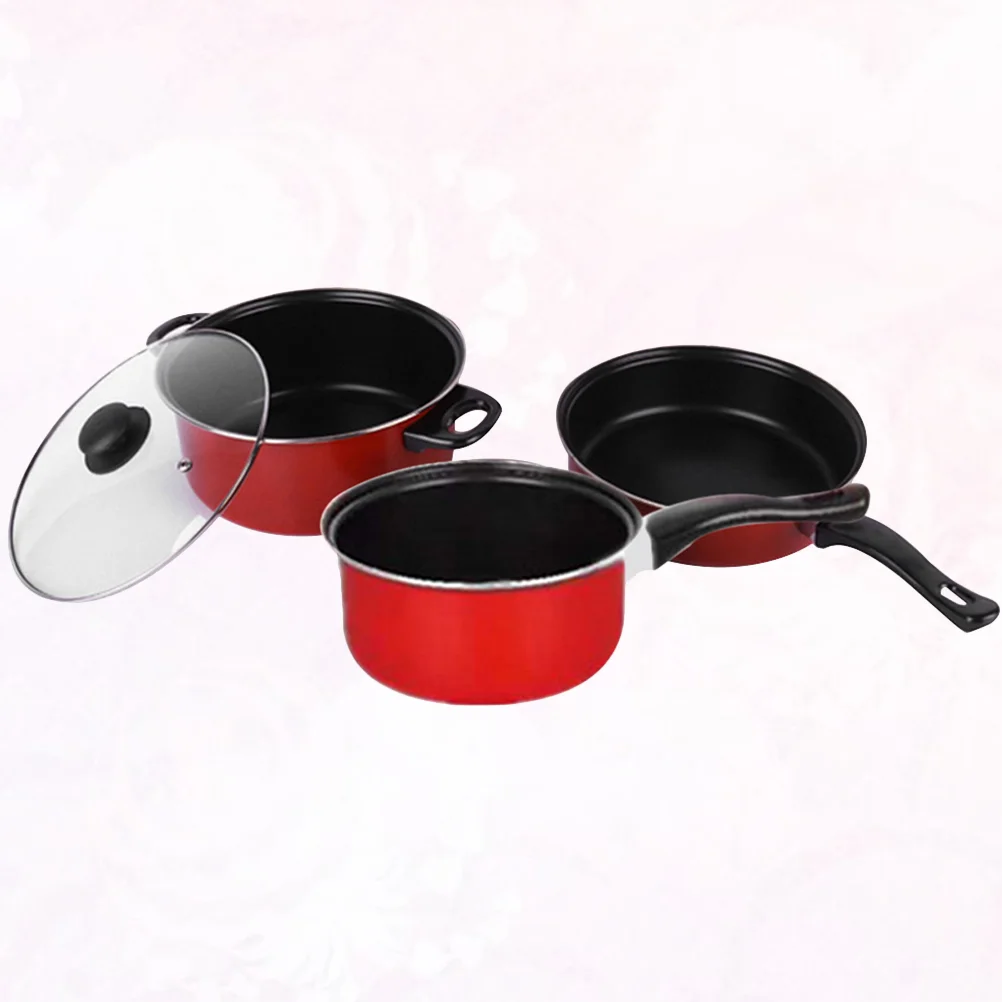 

3 Pcs Frying Pans Kitchen Utensil Cooking Accessories with Cover Tool Baby