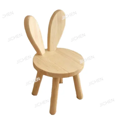 

Small stool, cute rabbit ear chair, solid wood stool, simple toddler shoe changing stool