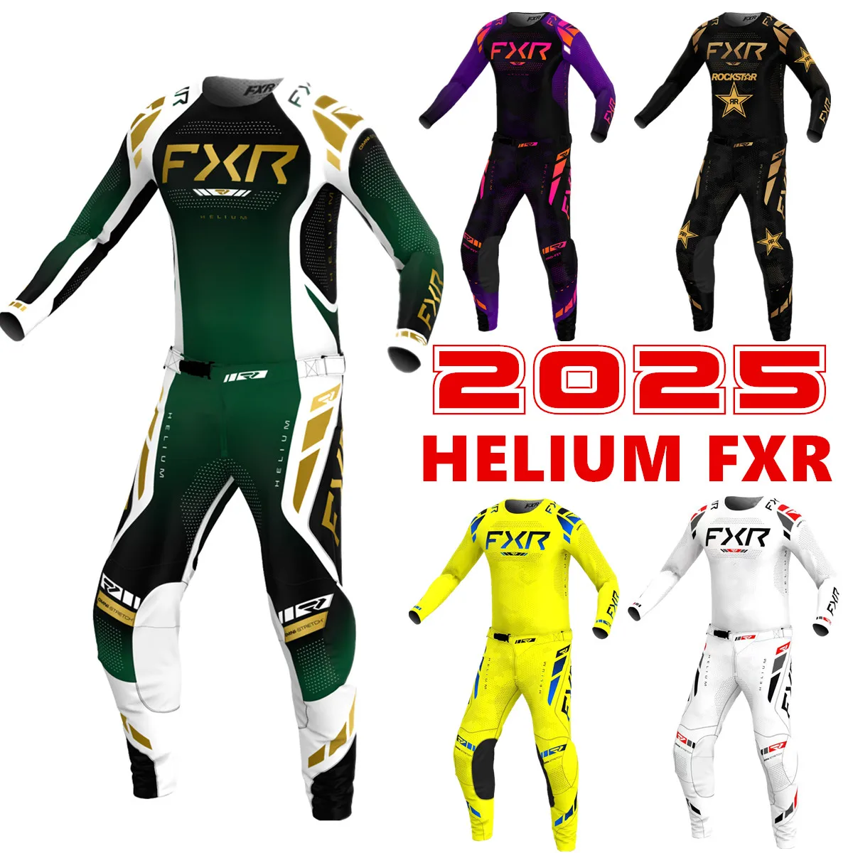 2025 Helium FXR Gear Set mx Power Wear Off Road Jersey Set ATV kit Breathable Dirt Bike Combo Suit Motocross Kit