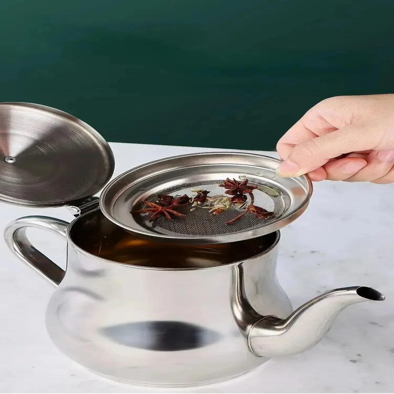 1 Stück Haushalt Edelstahl Öltopf mit Filter