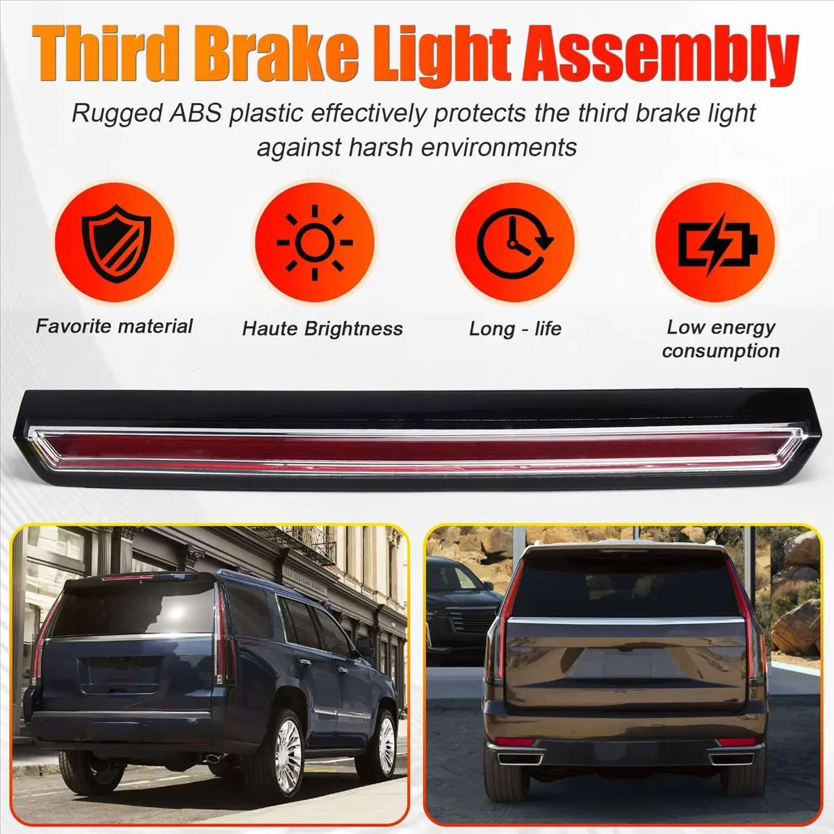 Lively- 3X 923-117 Third Brake Light Assembly for Cadillac Select 15-20 Escalade GMC Models