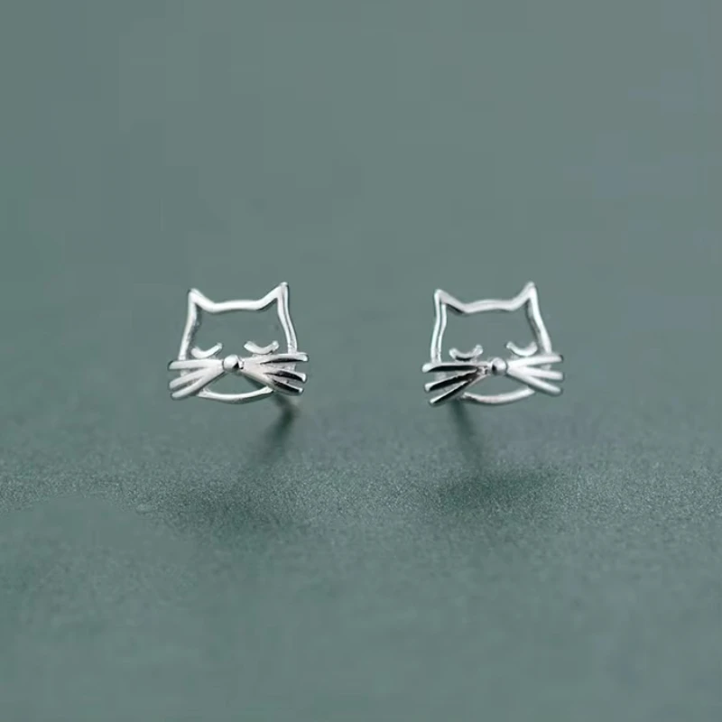REETI 925 Sterling Silver piękny kot stadniny kolczyki dla kobiet 2018 nowy Trend osobowość Lady moda biżuteria — zdjęcie 5