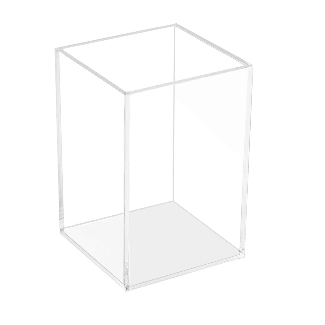 Acrílico Pen Holder Adequado para Mesa, Saco De Armazenamento De Lápis Transparente, Caixa De Armazenamento De Papelaria De Escritório