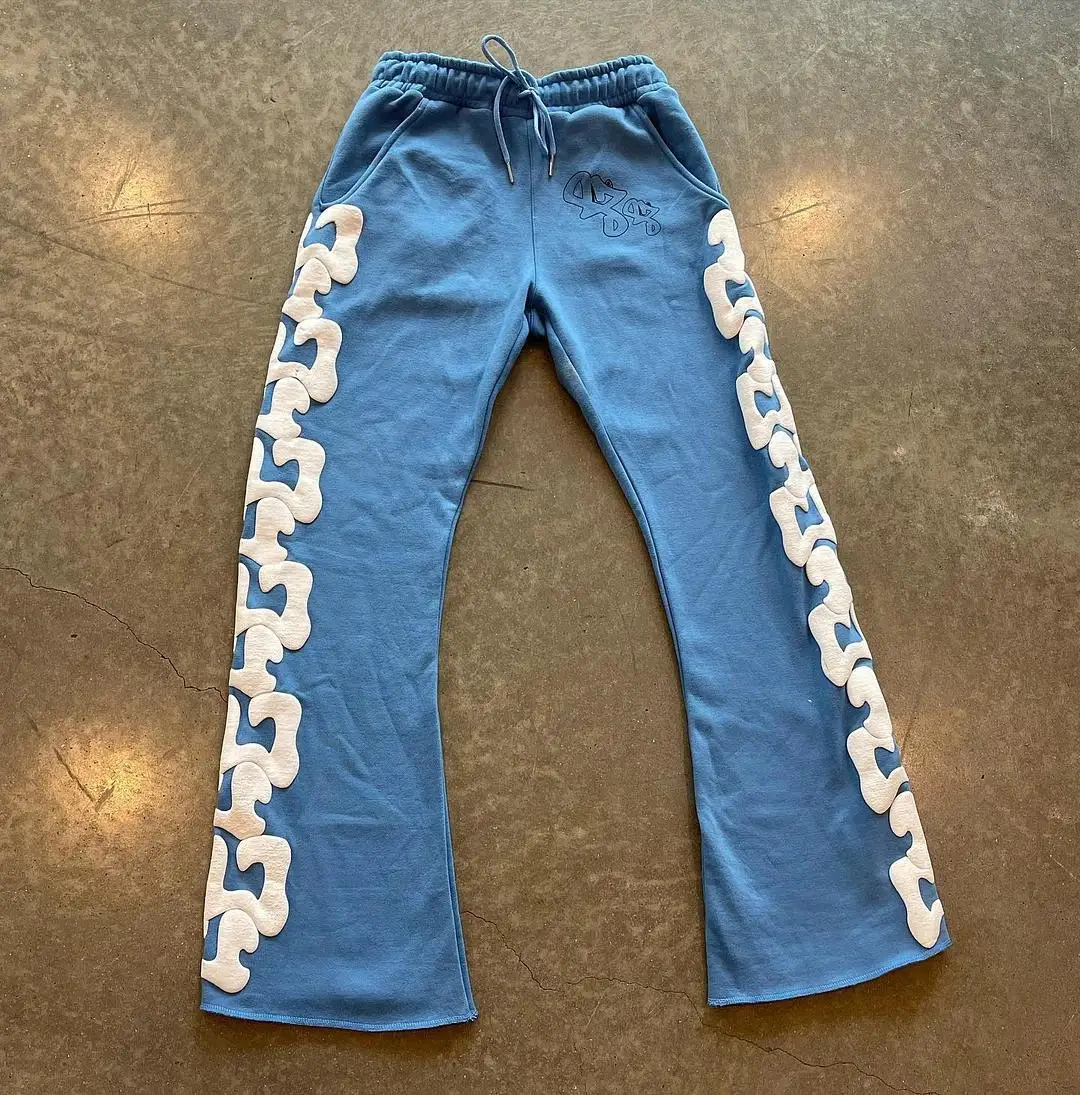 American Harajuku Letter print straight trousers hip-hop letters winter thickened loose y2k casual pants sweatpants women Men